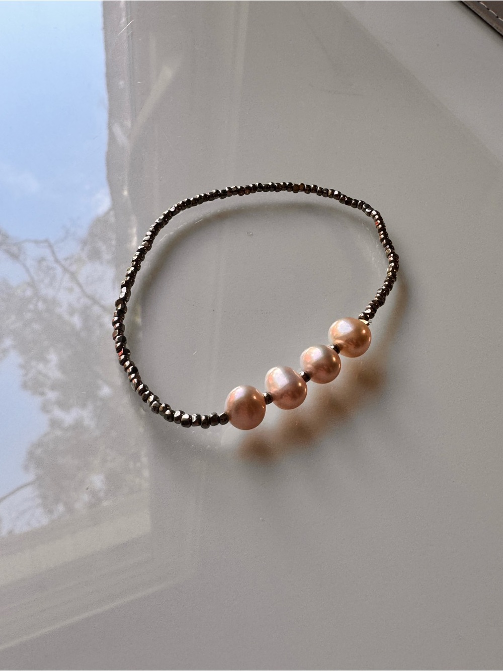 Delicate Pink Pearl Beaded Stretch Bracelet